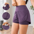 Women Running Shorts, High Waist 2 In 1 Yoga Shorts with Pockets