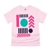 Hand printed graphic T-shirt Summer T-shirt, Geometric Design, Bright Colors, Neon Tee