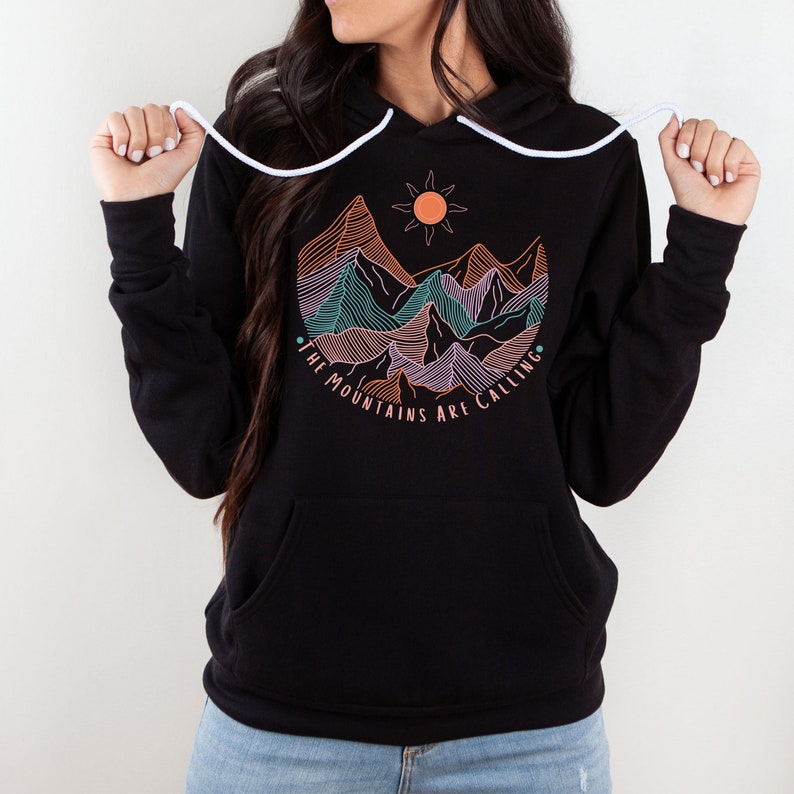 Mountains Are Calling Hoodie, Women’s Mountain Shirts, Cute Hiking Shirt, Camping Hoodie