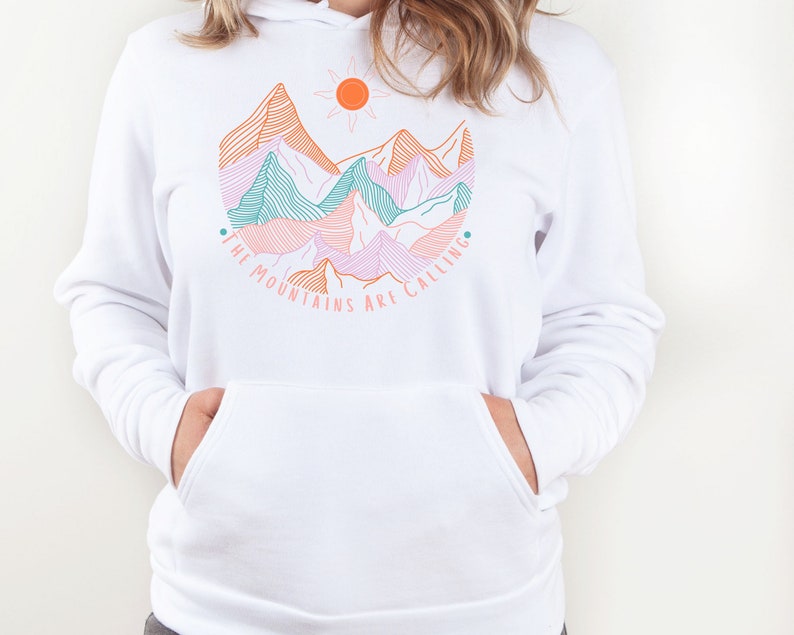 Mountains Are Calling Hoodie, Women’s Mountain Shirts, Cute Hiking Shirt, Camping Hoodie
