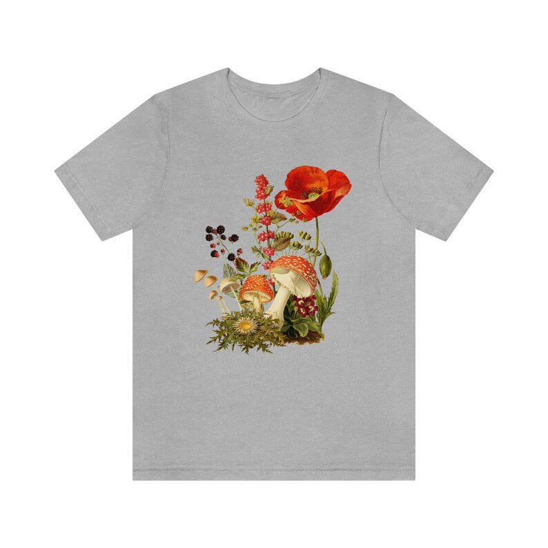 Mushroom Wildflower Shirt, Wild Flower, cottagecore shirt