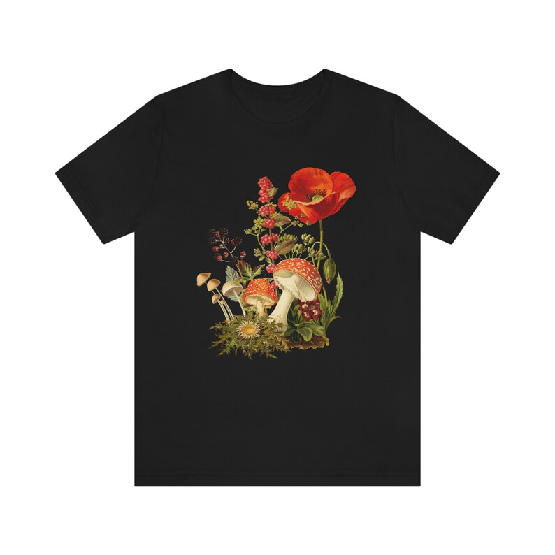 Mushroom Wildflower Shirt, Wild Flower, cottagecore shirt