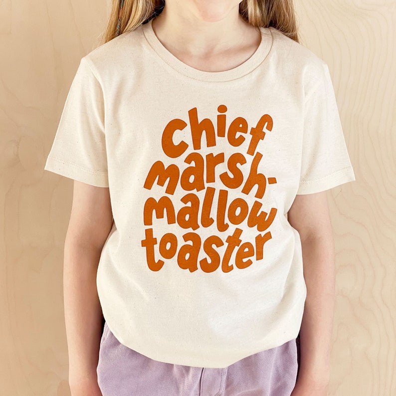 Chief Marshmallow Toaster Kids T-Shirt | Fun Summer Slogan Tee for Boys & Girls