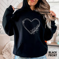 Floral Heart Sweatshirt or Hoodie, Minimalist Valentine's Day Sweater, Cozy Gifts for Her
