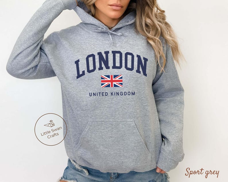 London Hoodie, England Flag Hooded Sweatshirt, Unisex