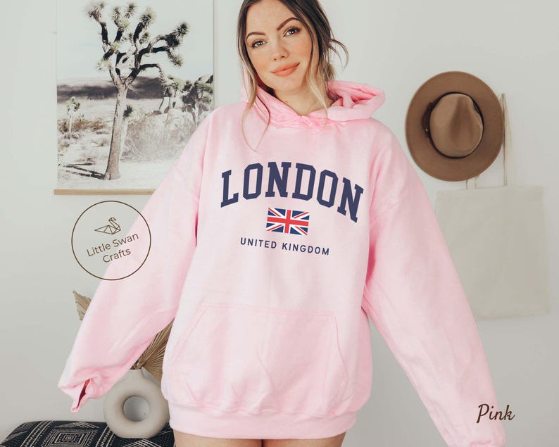 London Hoodie, England Flag Hooded Sweatshirt, Unisex