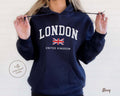 London Hoodie, England Flag Hooded Sweatshirt, Unisex