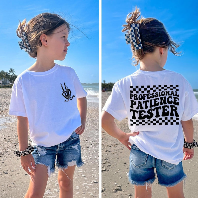 Professional Patience Tester Shirt, Funny Toddler Shirt, Two Side Design Kids Tee