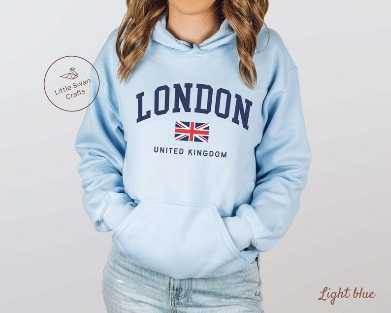 London Hoodie, England Flag Hooded Sweatshirt, Unisex