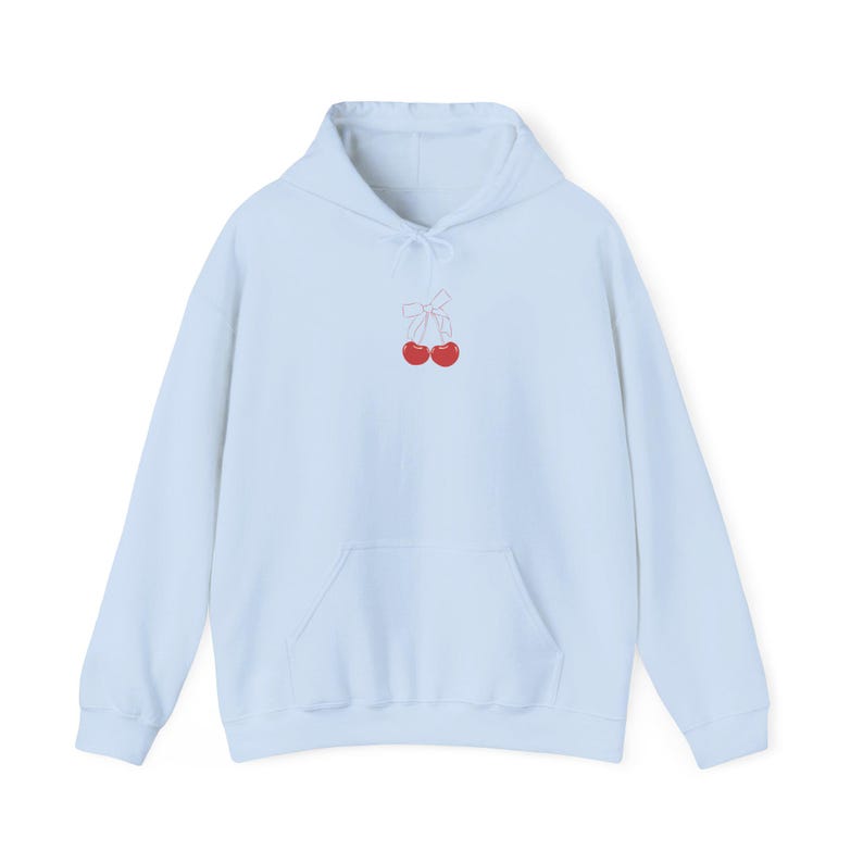 Cherry Bow Hoodie, Red cherry and bow oversized Hoodie