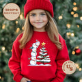 Christmas Snowman Toddler Sweatshirt, Cute Snowman Christmas Tree Kids Shirt