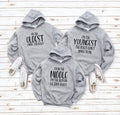 Family Custom Hoodie, Oldest Middle and Youngest Hoodie