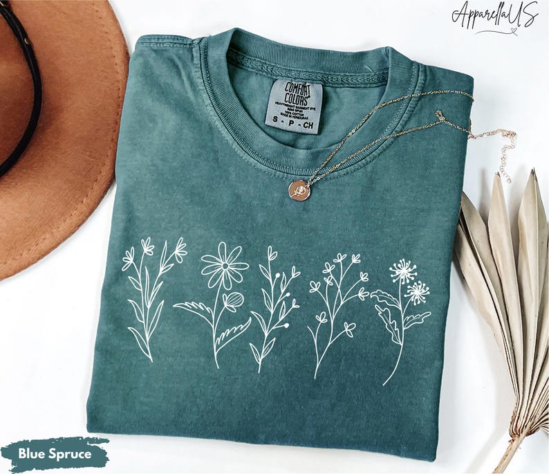 Comfort Colors Wildflower Shirt, Flower Shirt, Nature Shirt
