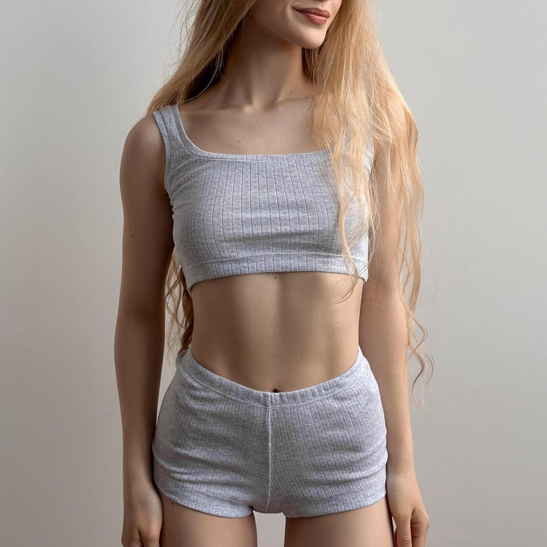 Ribbed Organic Cotton Lounge Shorts - Women's Sleepwear