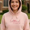 Loved Embroidered Hoodie with Bow | John 3:16 Bible Verse Christian Gift