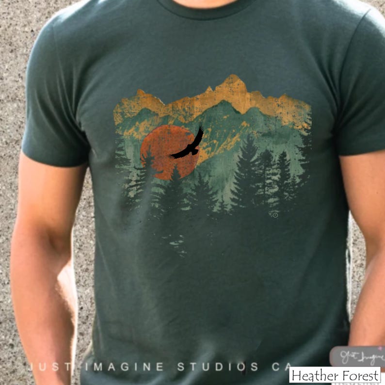 Mountain View Graphic Tee, Nature Camping Outdoors T-Shirt