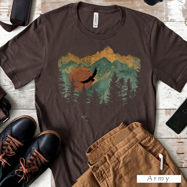 Mountain View Graphic Tee, Nature Camping Outdoors T-Shirt