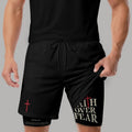 Faith Over Fear Shorts, Cross Short, Men's Gym & Sport Shorts with Pockets