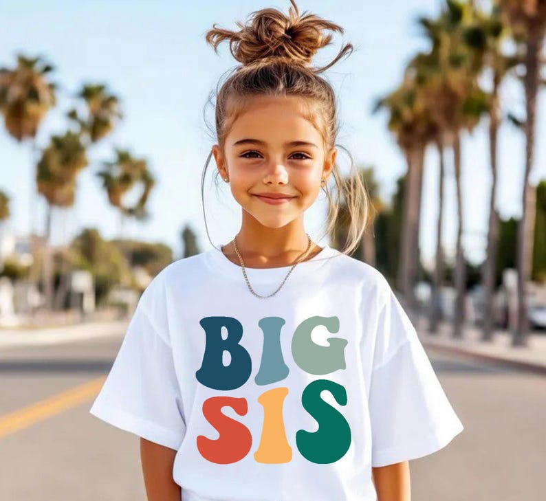 Big Bro Big Sis Lil Bro Lil Sis Matching Sibling Shirts, Retro Brother Sister T-Shirts