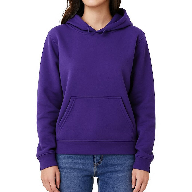 Women’s Cozy Fleece Hoodie | Warm Pullover Sweatshirt with Front Pocket