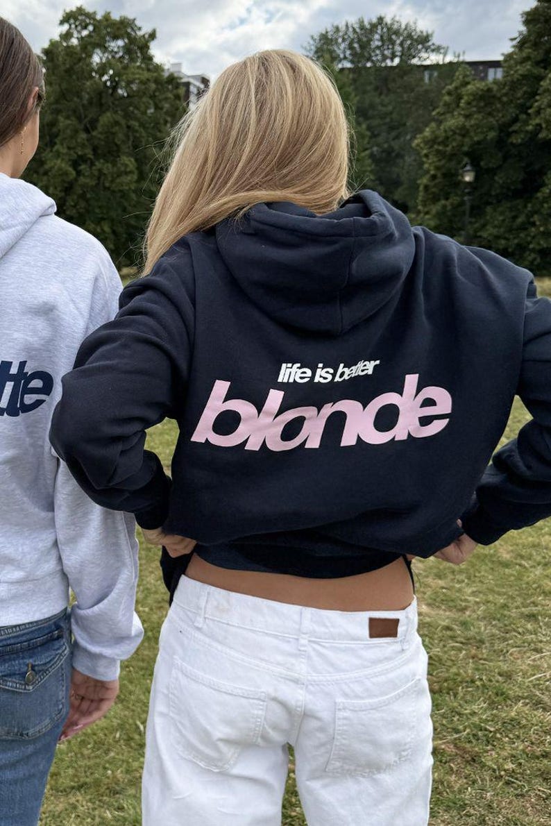 Oversized Fleece Hoodie – Life Is Better Blonde Graphic Back Print