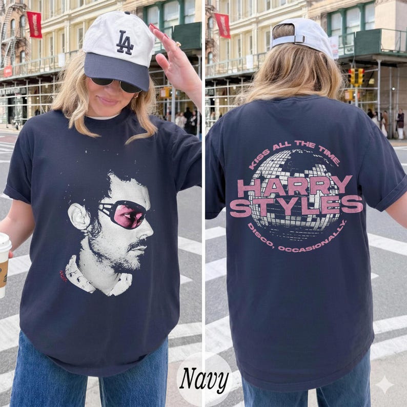Harry Styles Shirt, Retro Kiss All The Time Disco Ball Tee, Vintage Harry Portrait Top