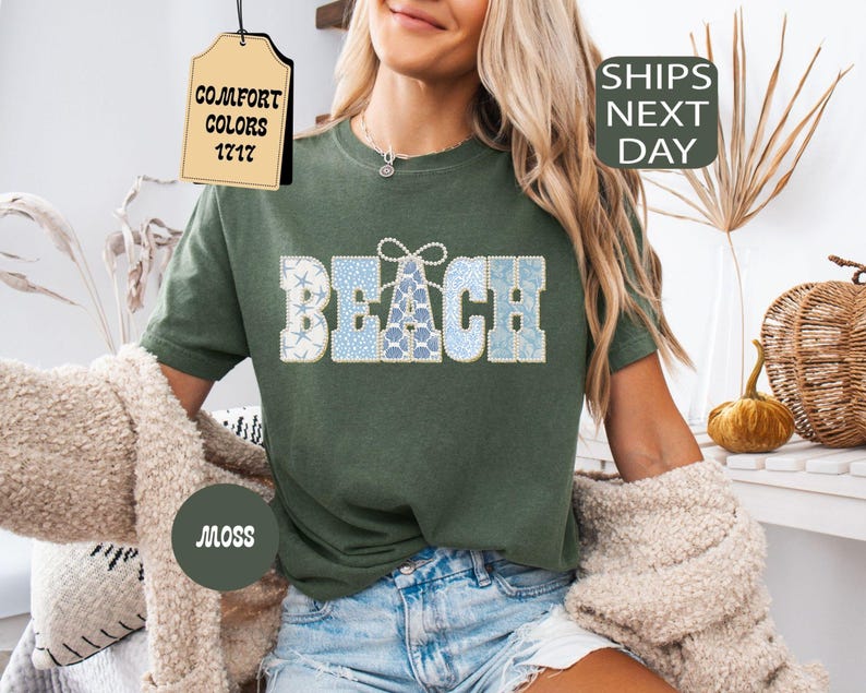 Comfort Colors Faux Pearl Beach Shirt, Beach Life T shirt
