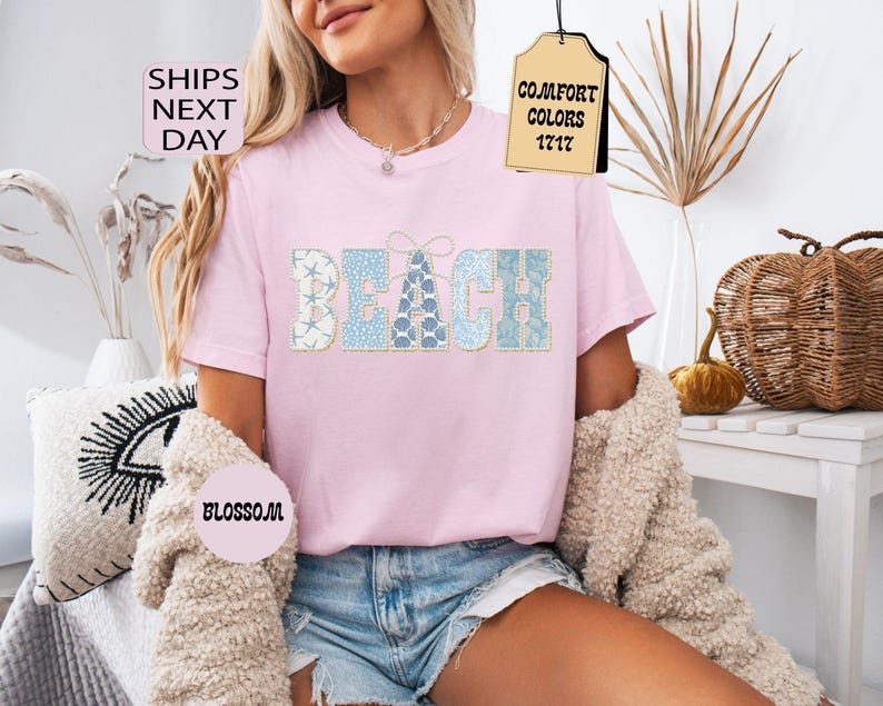 Comfort Colors Faux Pearl Beach Shirt, Beach Life T shirt