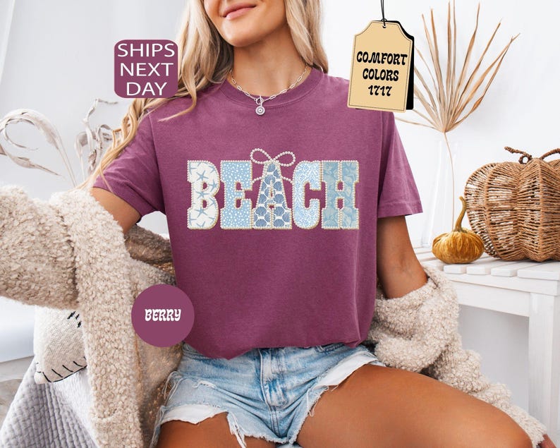 Comfort Colors Faux Pearl Beach Shirt, Beach Life T shirt