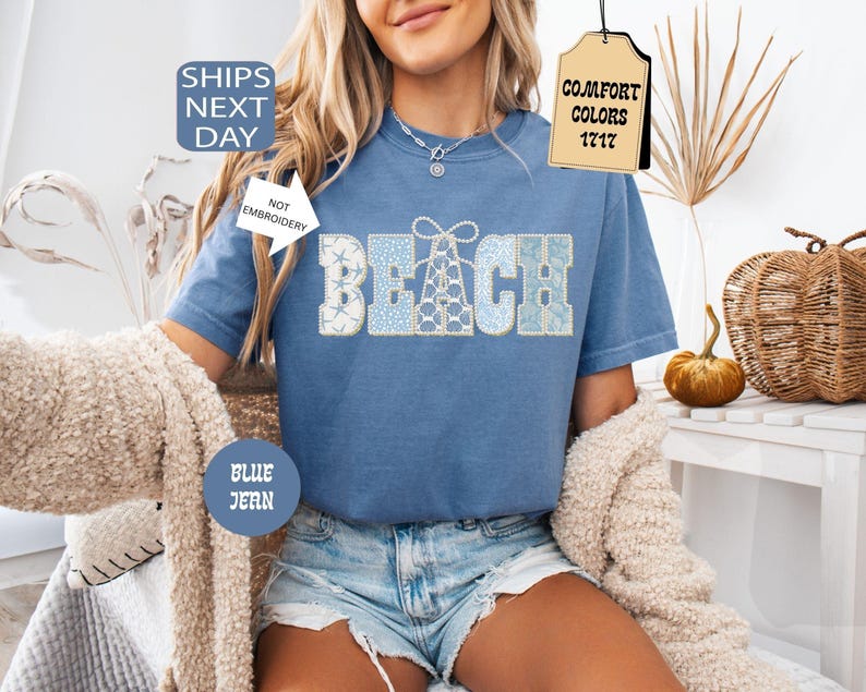 Comfort Colors Faux Pearl Beach Shirt, Beach Life T shirt