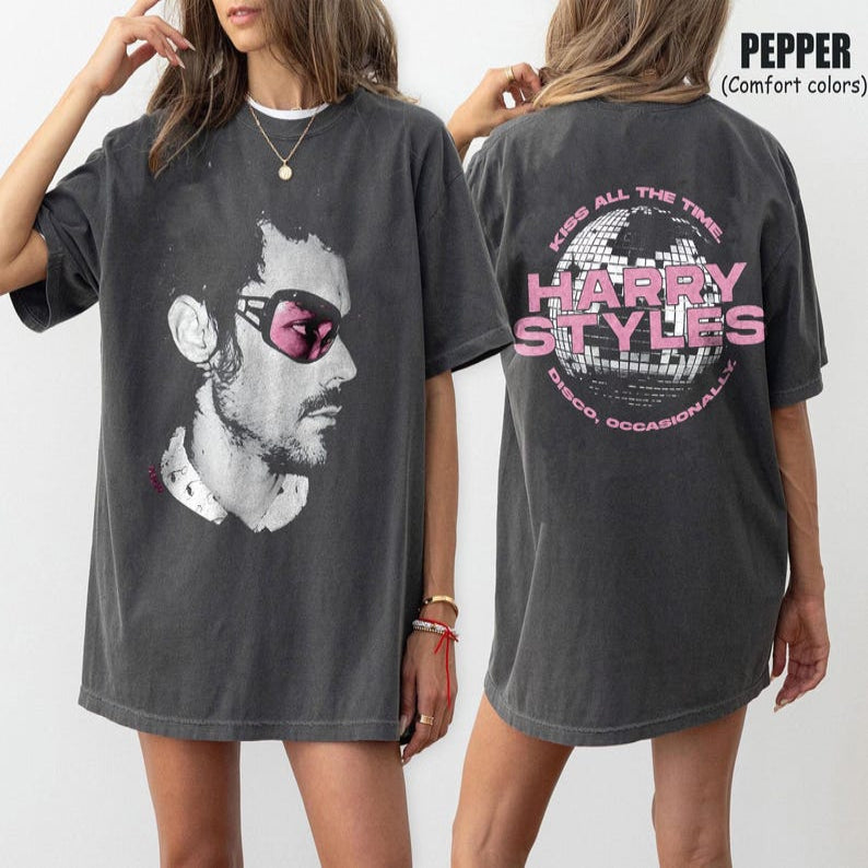 Harry Styles Shirt, Retro Kiss All The Time Disco Ball Tee, Vintage Harry Portrait Top