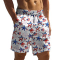 Men's Patriotic Starfish Hawaiian Shorts, 4th of July Beach Swimwear