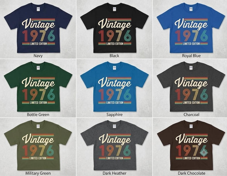 50 Birthday Limited Edition 1976 T-shirt 50th (other years also possible)