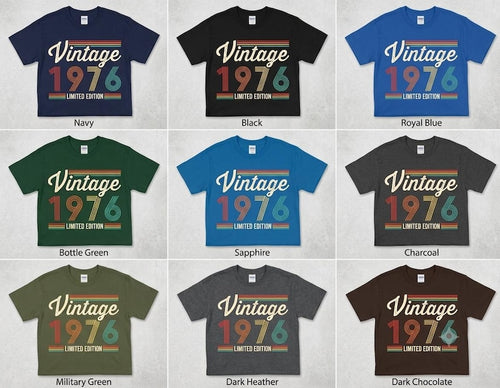 50 Birthday Limited Edition 1976 T-shirt 50th (other years also possible)