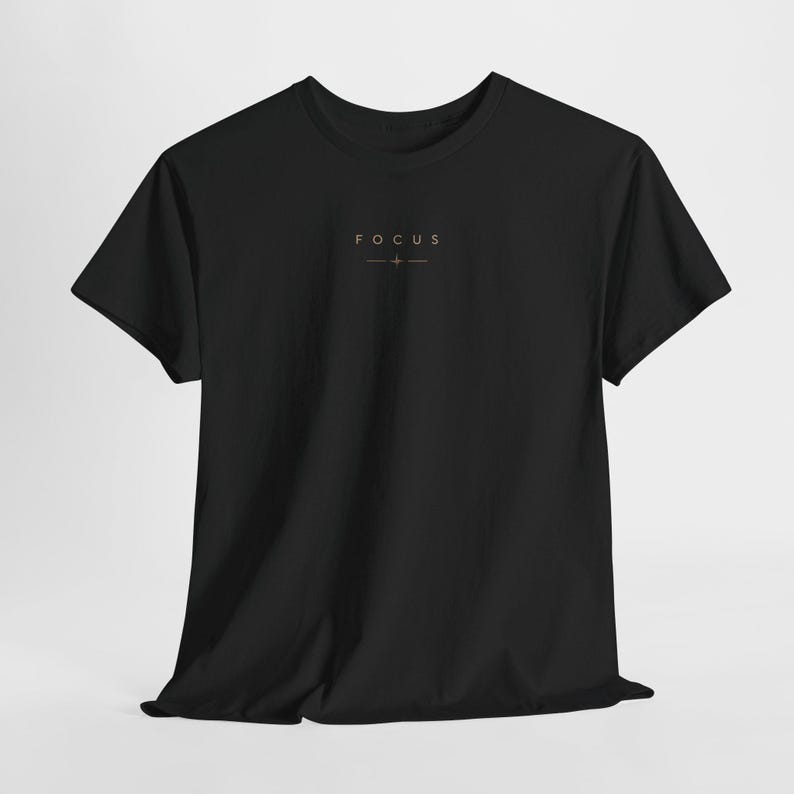 FOCUS Oversized T-Shirt, Minimalist Back Print Tee, Vintage Wash Unisex Graphic Shirt