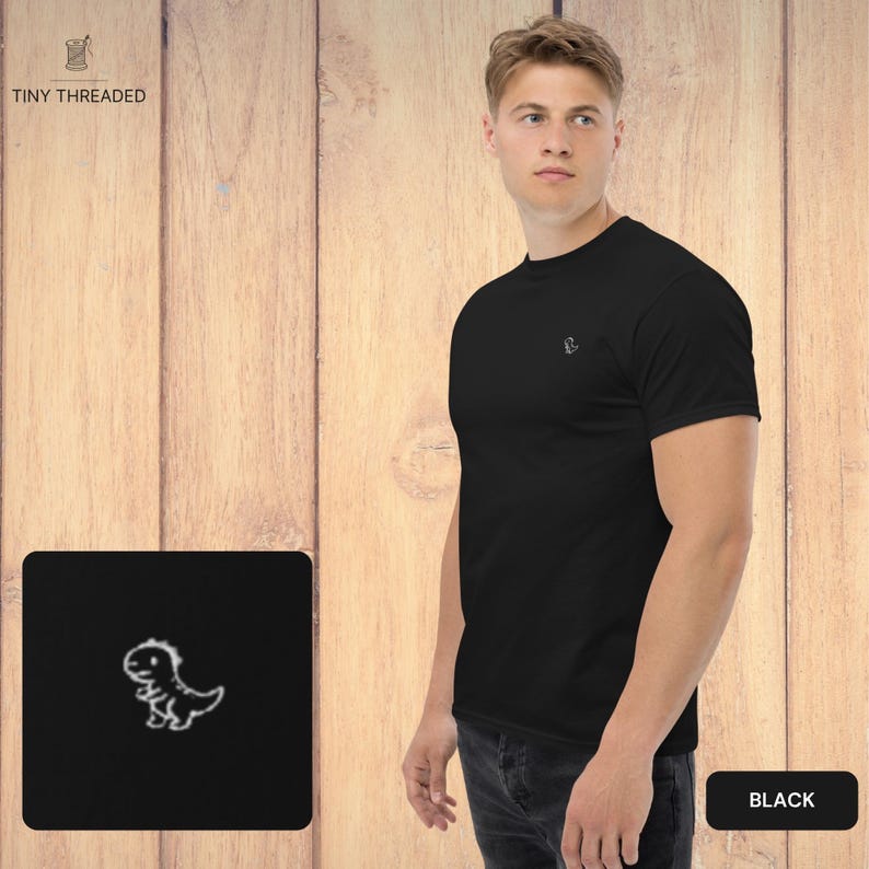Dinosaur Embroidered Logo Men's T-Shirt short sleeve