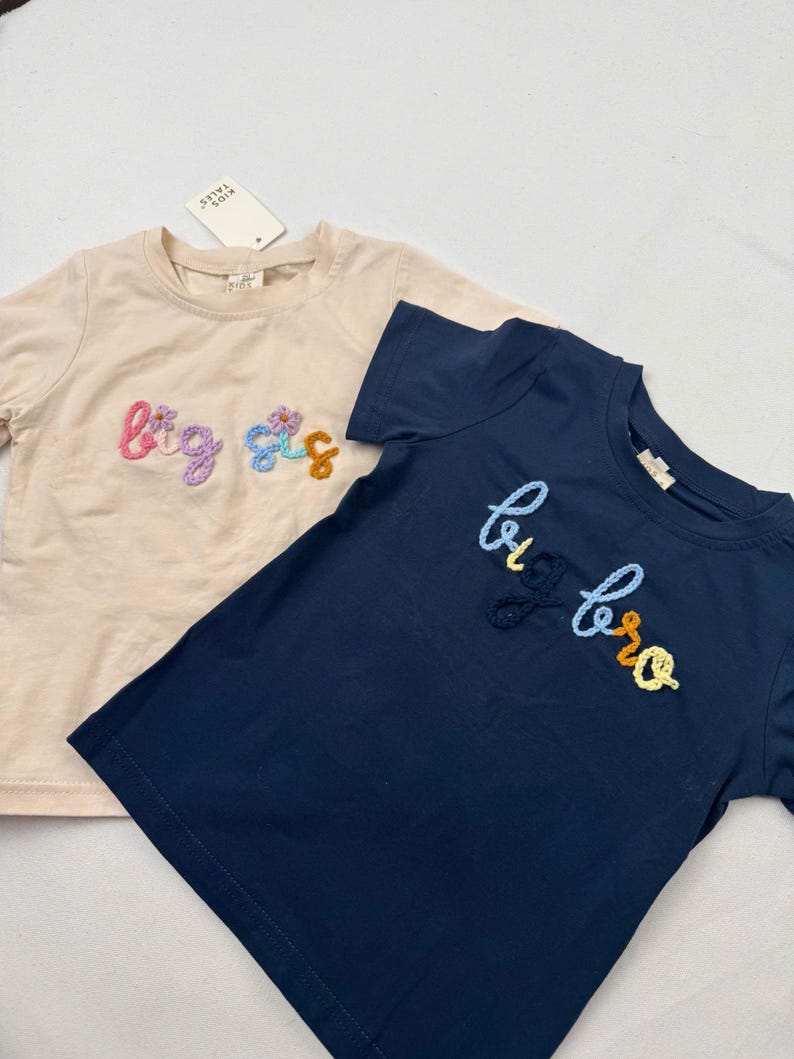 Embroidered Big Sister Shirt, Daisy Flower Toddler Tee