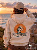 Ocean Embroidered Hoodie, Coastal Nautical Hoodie, Sea Lover Gift